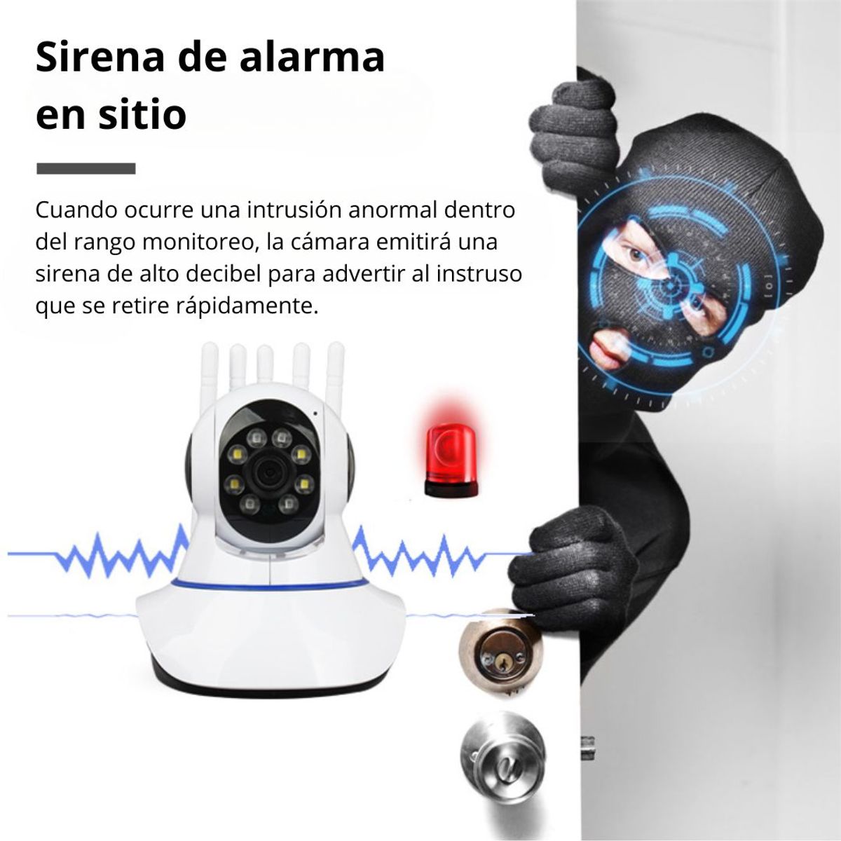 SEISA - Cámara IP WiFi SEISA IPC-I102  360° Full HD Intercomunicador y Visión Nocturna