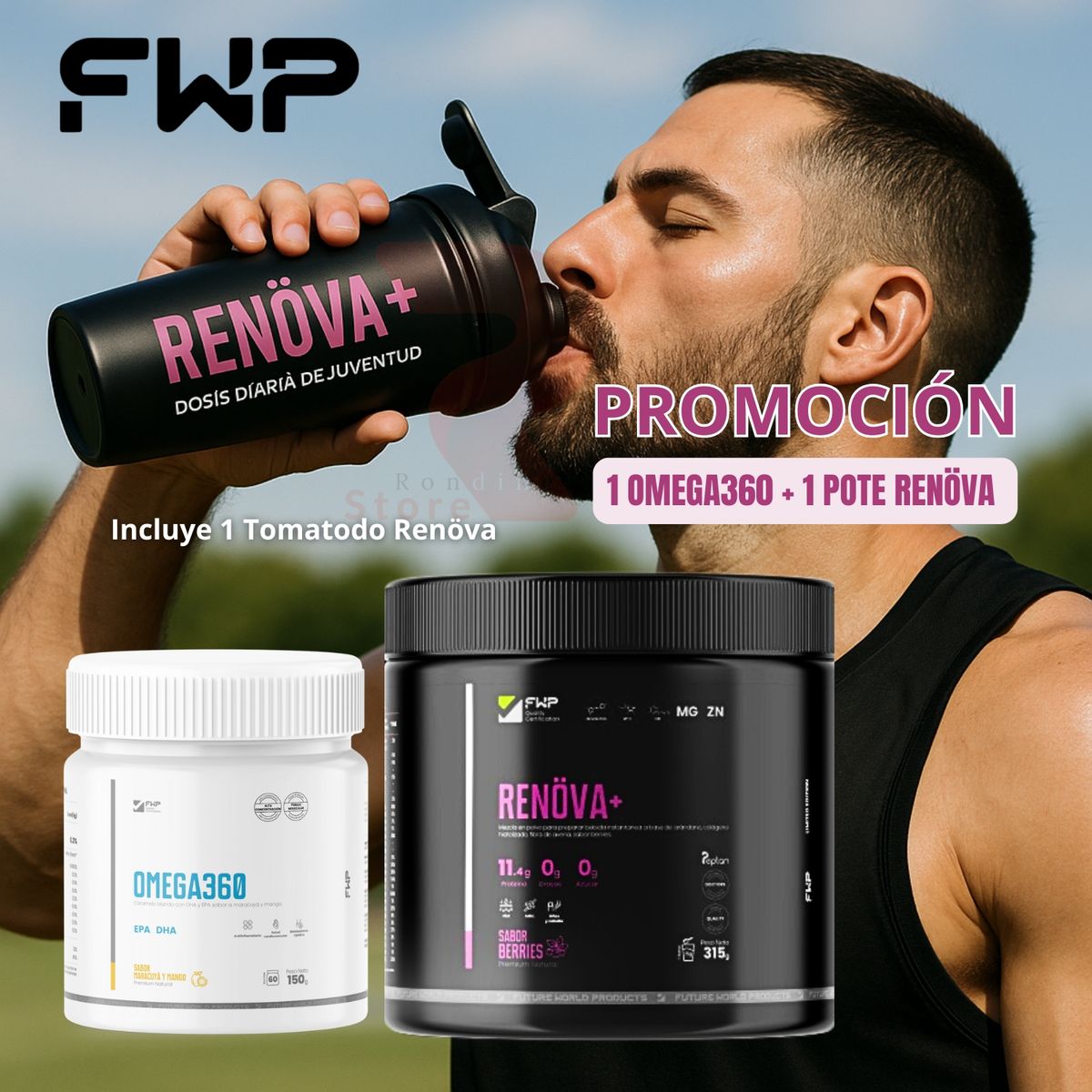 GENERICO - PROMOCIÓN 1 FRASCO DE OMEGA360 + 1 POTE RENOVA DE FWP