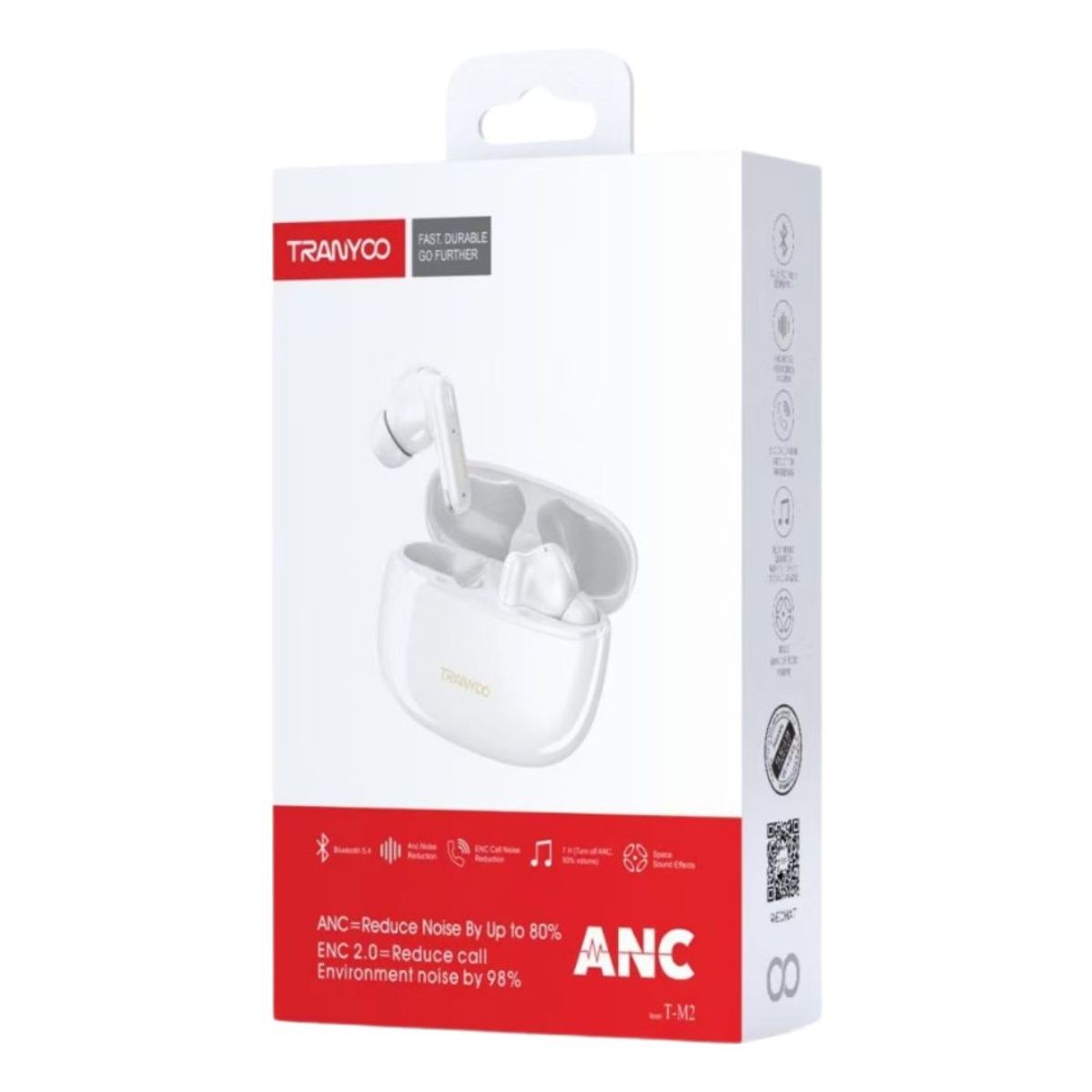 TRANYOO - Audífonos Bluetooth Tranyoo T-M12 ANC ENC 7h Gaming Tipo C