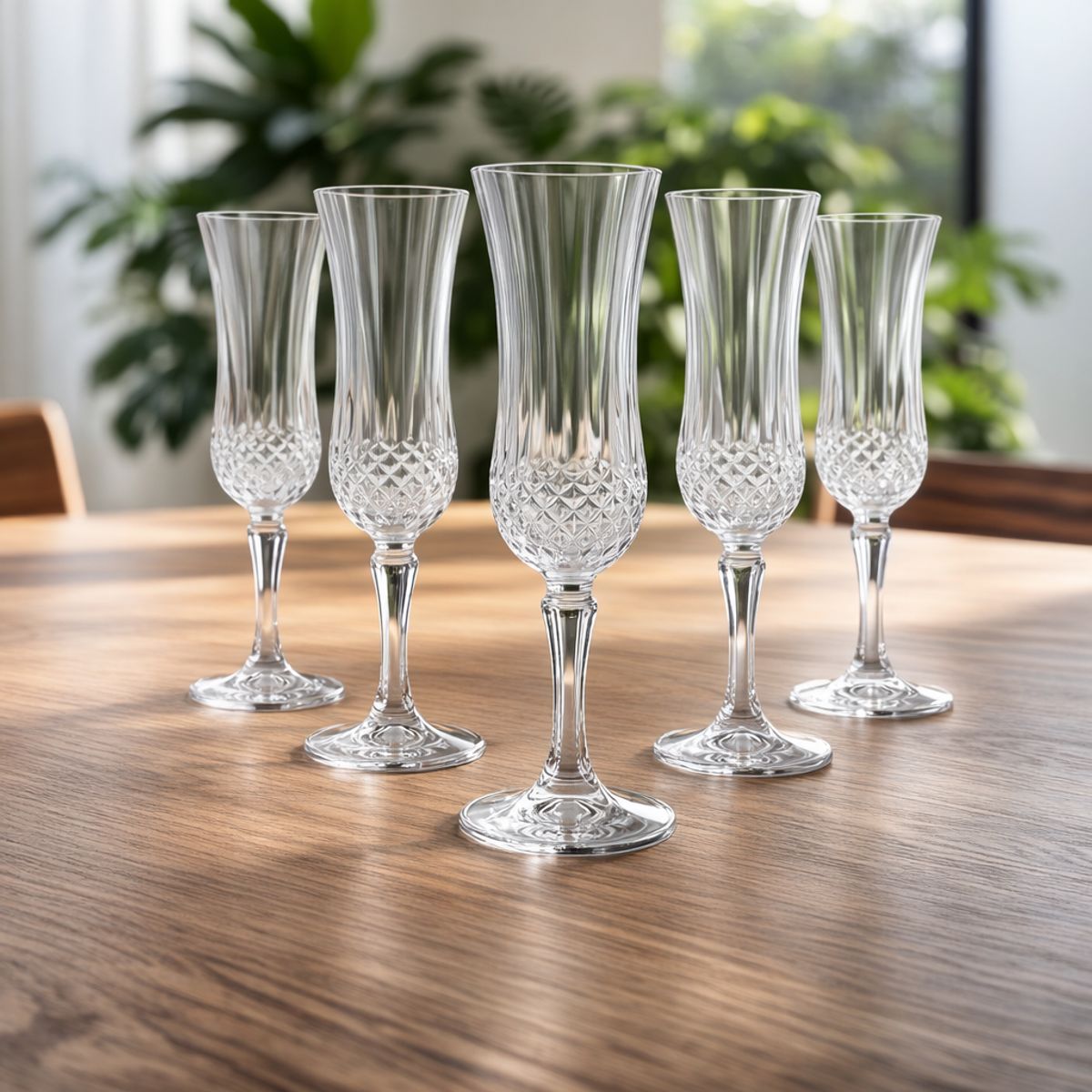 OEM - Copa Flauta Diamante de Cristal  Diseño Elegante para Champagne y Espumantes