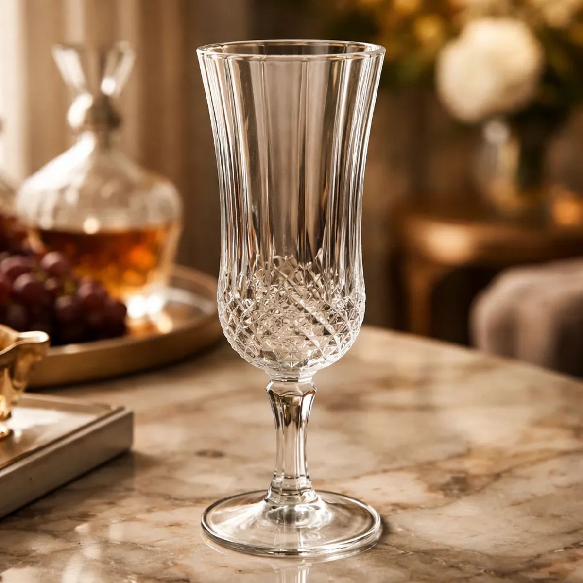 OEM - Copa Flauta Diamante de Cristal  Diseño Elegante para Champagne y Espumantes