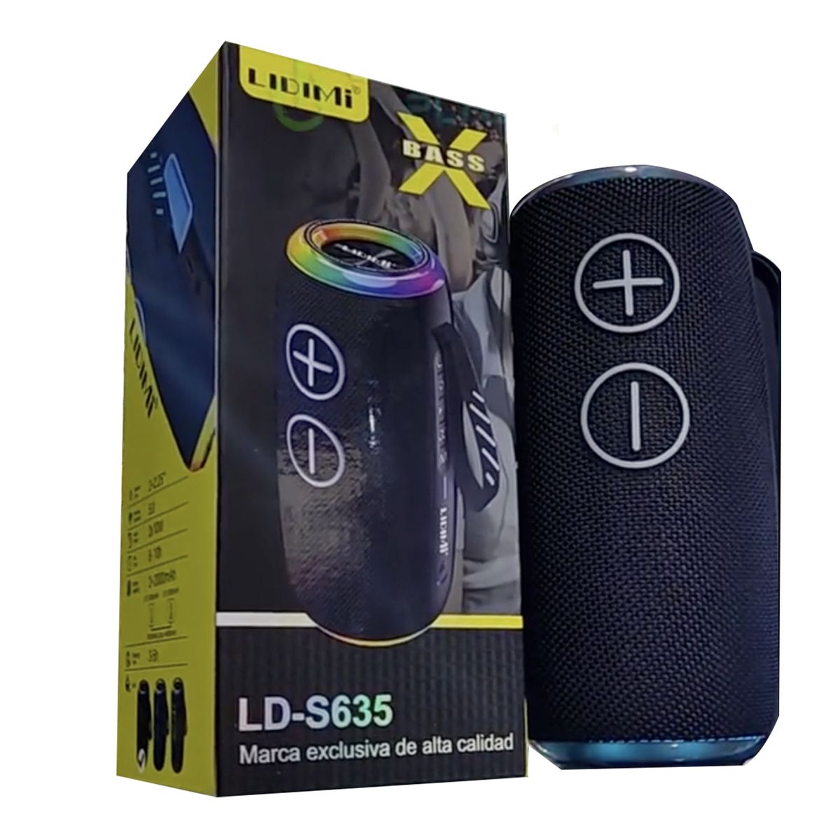GENERICO - Mini Parlante Portátil Lidimi LD-S635 20W Luces RGB y Bluetooth -Negro