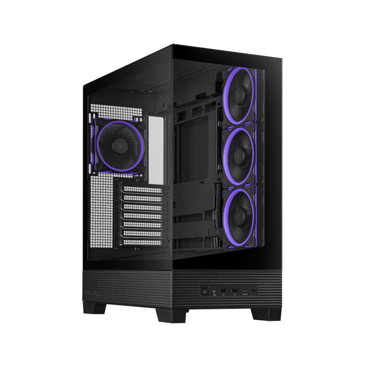ASUS - Case Mid Tower Asus A31 Plus Argb Negro - Diseño Elegantemente Iluminado Para Pc Gaming Y