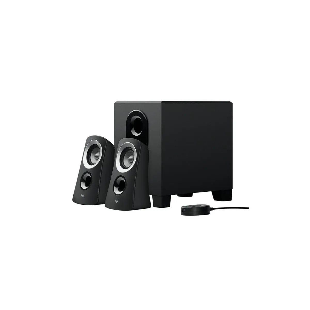 LOGITECH - Parlante 2.1 Logitech Z313 De 25W En Color Negro - Sonido Envolvente Y Potente Para Tu Hog