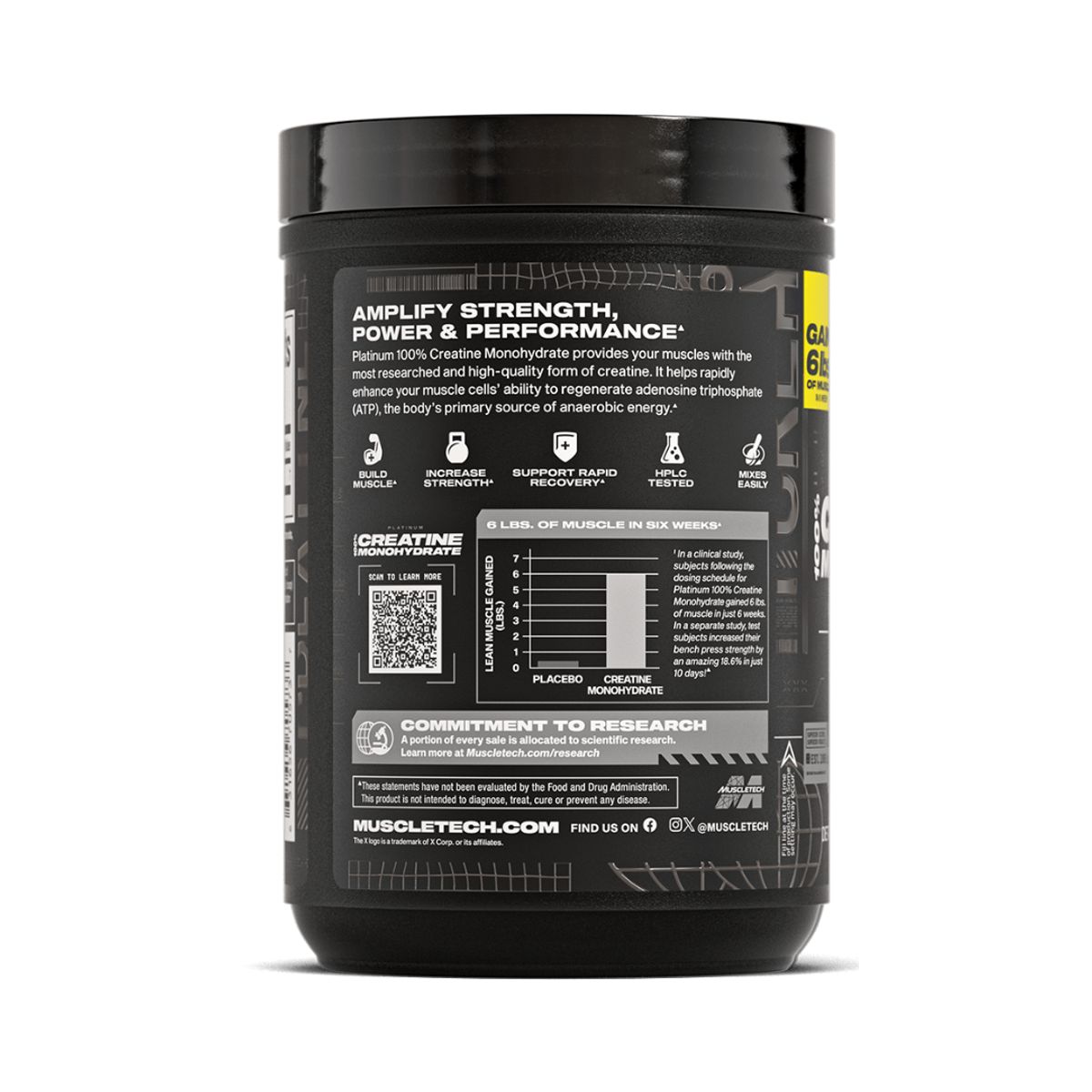 MUSCLETECH - Creatina Muscletech - Creatina Platinum 400 g MICRONIZADA Y MONOHIDRATADA