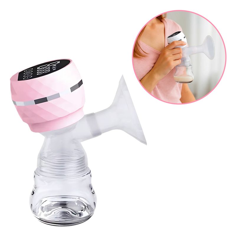 BABYPAL - Extractor de Leche S005 Eléctrico 2 en 1 con Biberón Rosa
