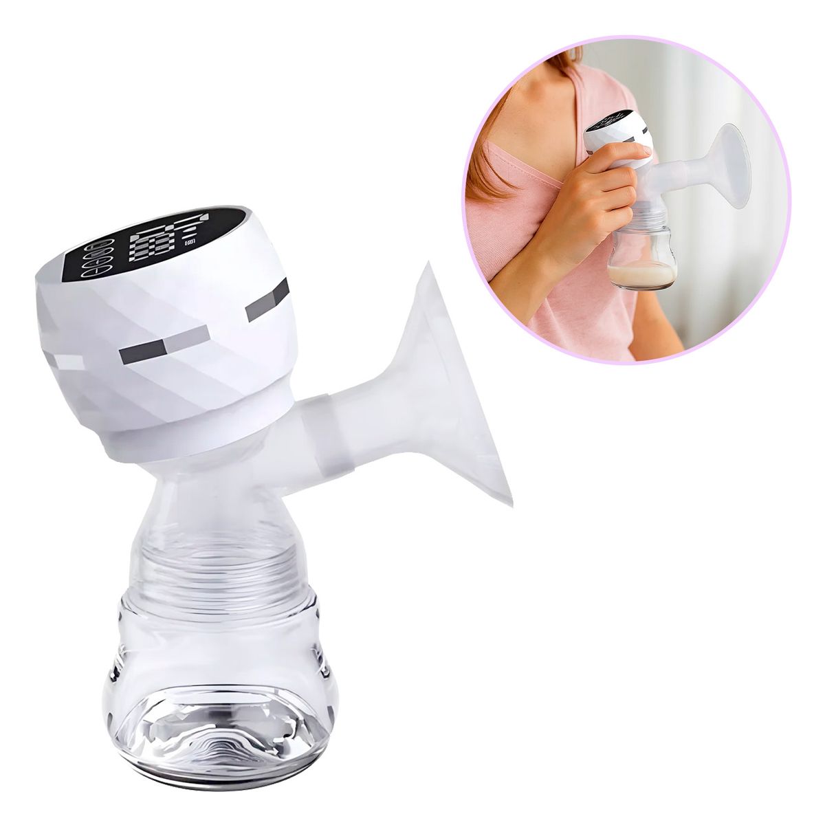 BABYPAL - Extractor de Leche S005 Eléctrico 2 en 1 con Biberón Blanco