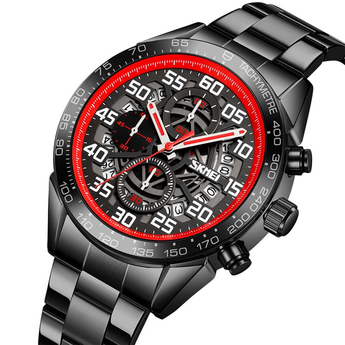 SKMEI - Reloj Hombre Skmei Engine Analógico Cronómetro Fechador Acero 9338