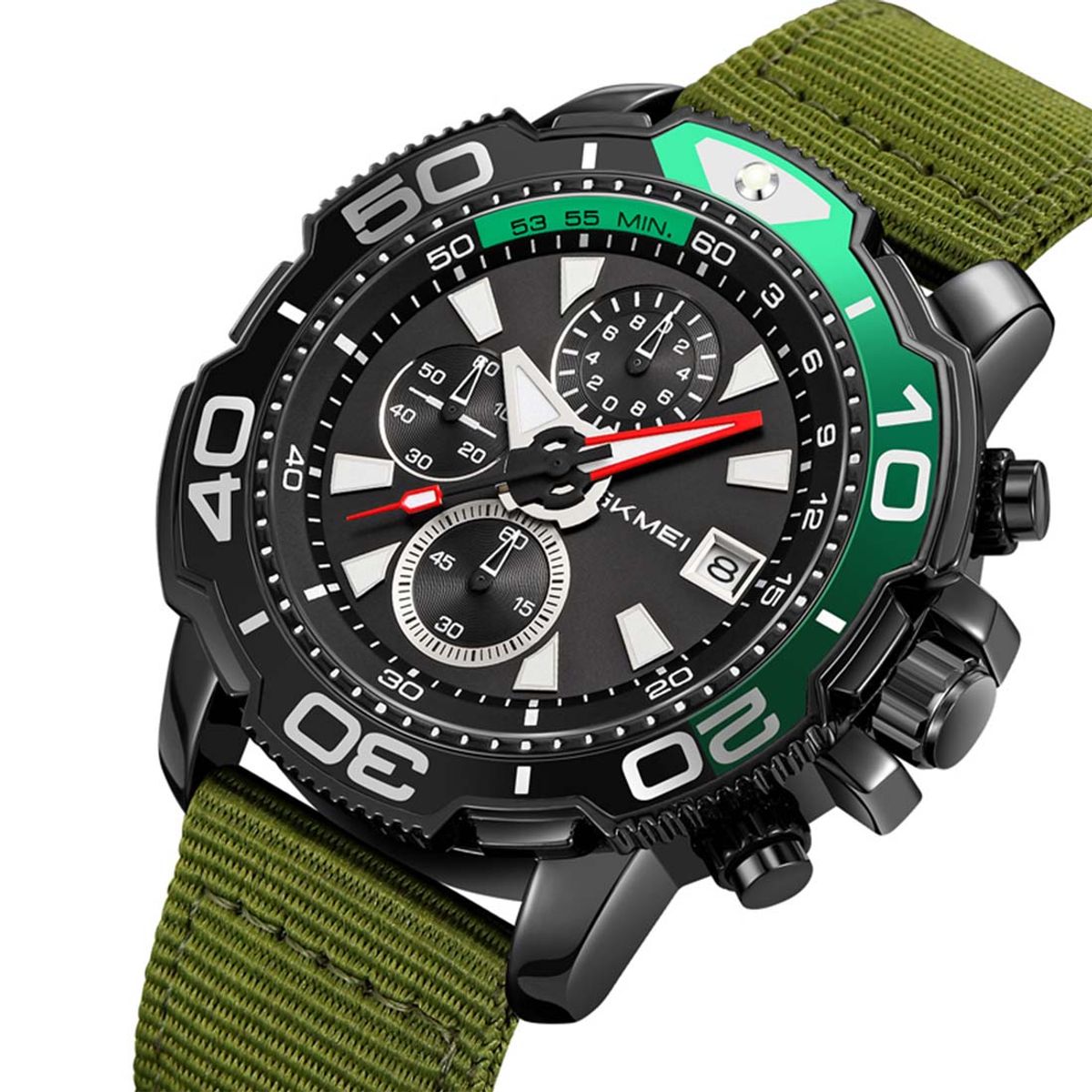 SKMEI - Reloj Hombre Skmei Adventure Analógico  Cronómetro Fecha Verde 9381