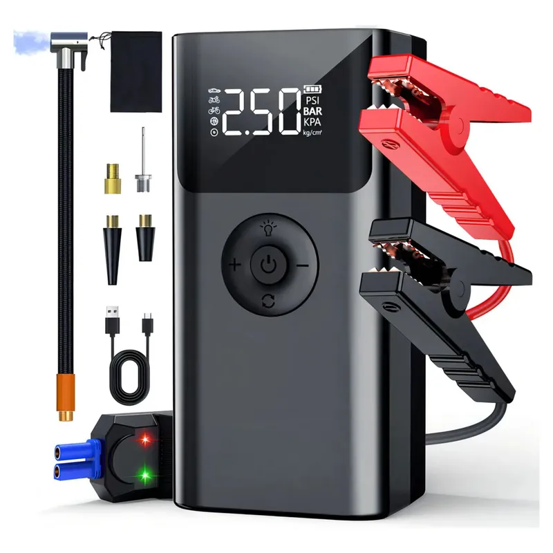 OEM - Arrancador de Auto Portatil recargable con Inflador  Luz de Emergencia
