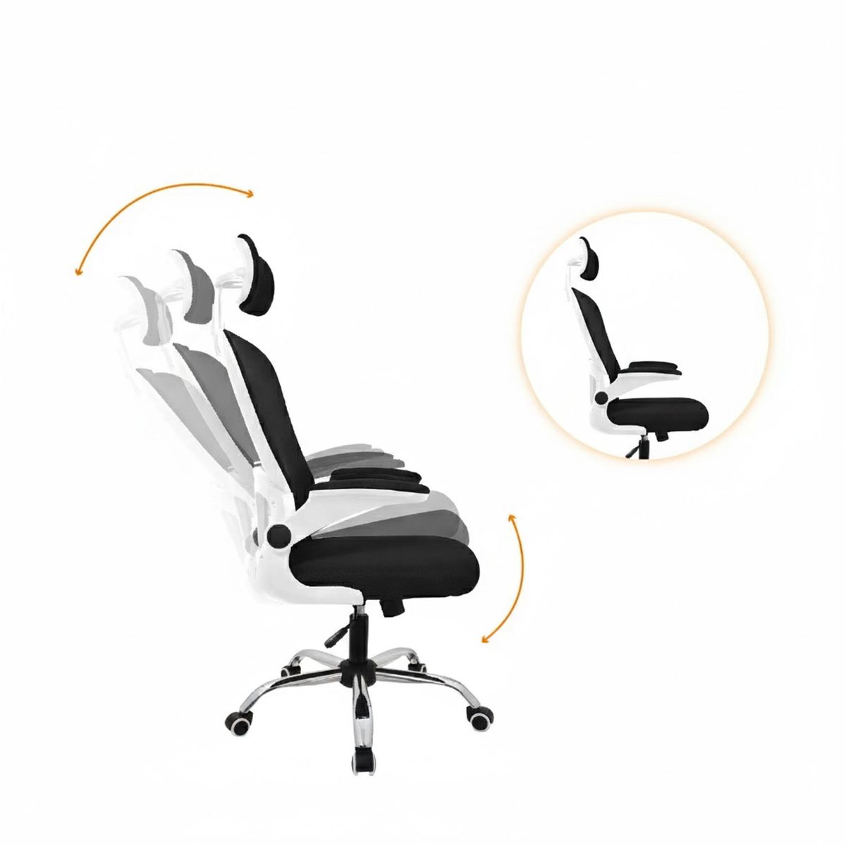 OFIDEAS - Silla Ergonómica Evok Brazos Abatibles BlancoNegro Ofideas