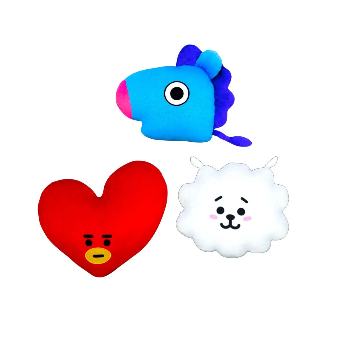 GENERICO - Pack 3 Almohada Cojín Bts Bt21 Tata RJ Mang