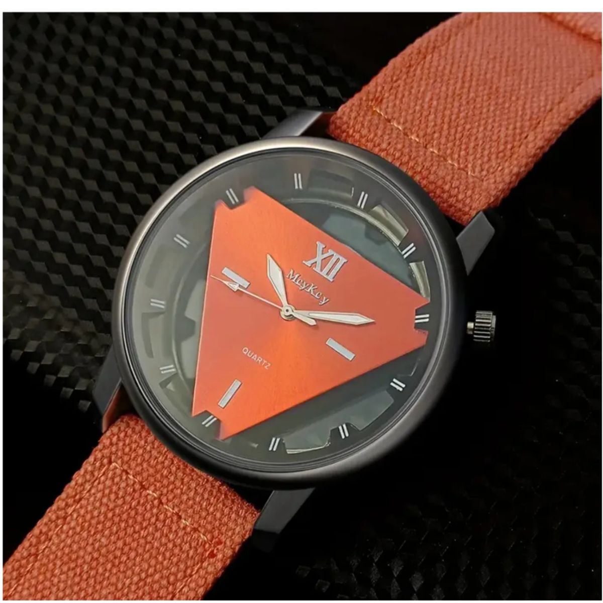 GENERICO - Reloj de Cuarzo Elegante Unisex Números Romanos Naranja