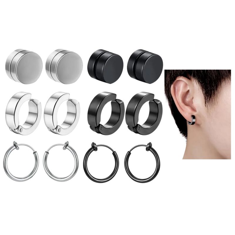 GENERICO - 12 Aretes Imantados Falsos No Hueco Iman Piercing Aesthetic