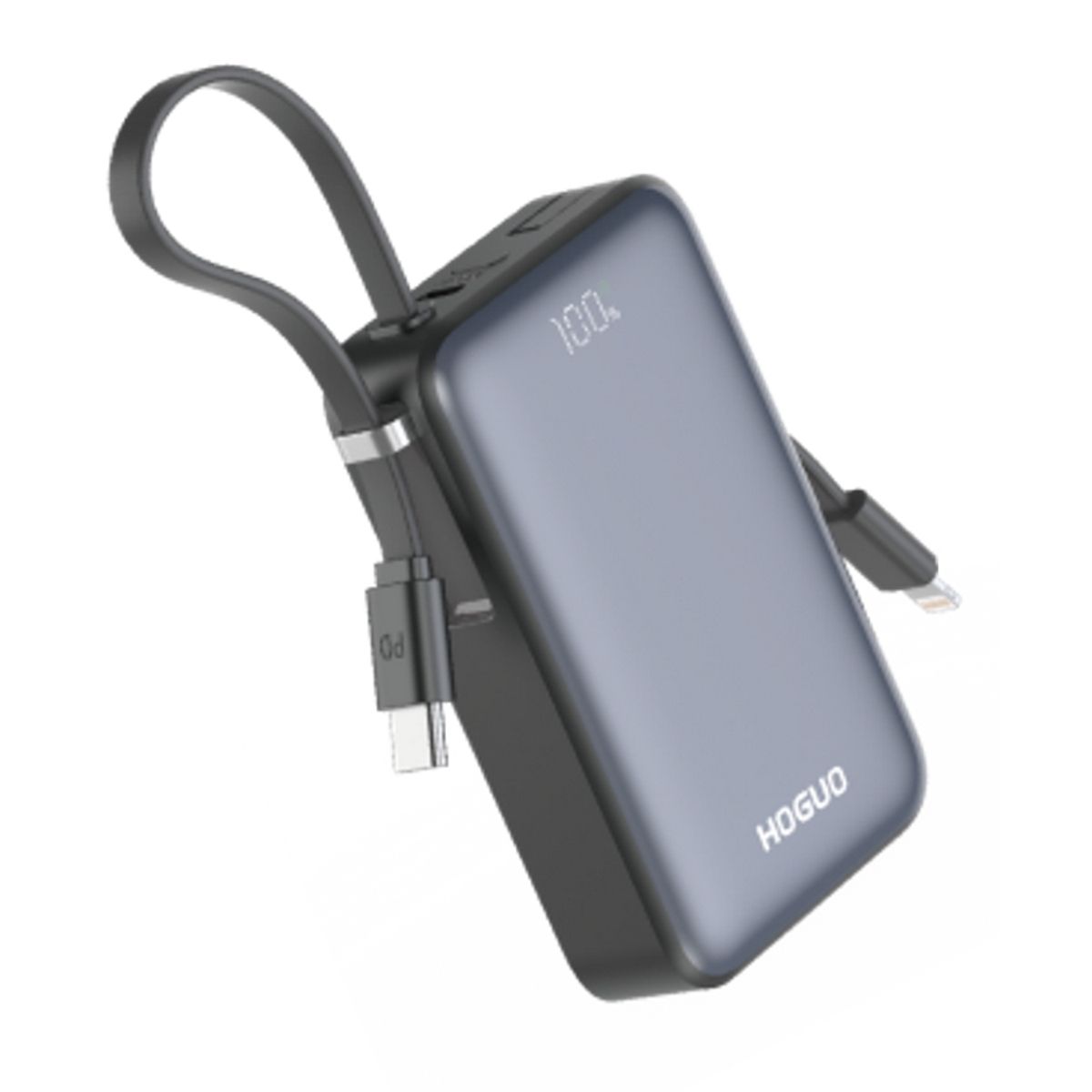 HOGUO - Hoguo - Mini Powerbank 10000mAH LED Carga Rápida 22,5 W USB-C y Lightning