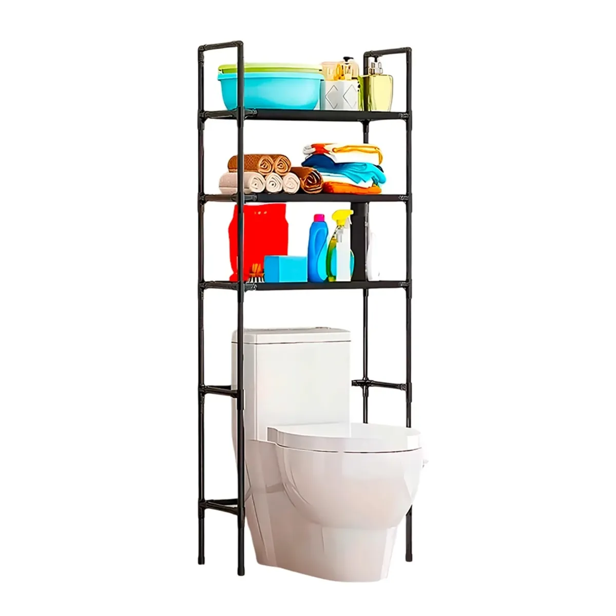 GENERICO - Estante baño 3 Niveles Rack Multiuso Soporte negro