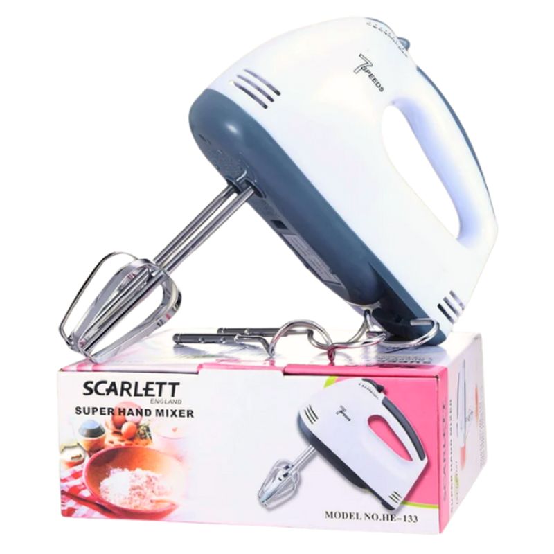 GENERICO - Batidora de Mano Eléctrica Ergonómica 7 Velocidades Scarlett