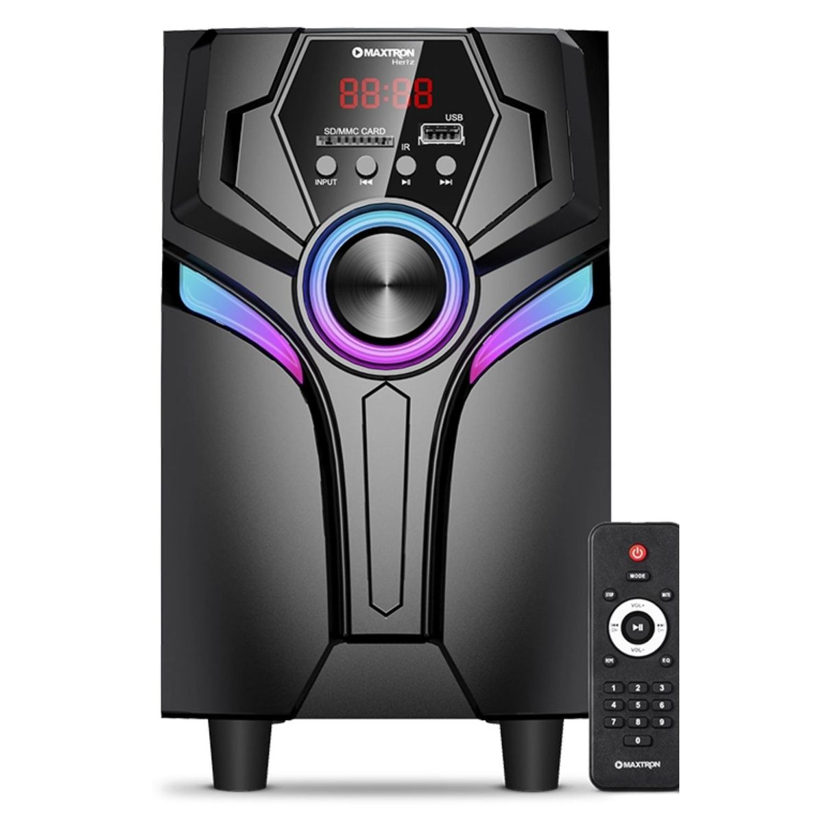MAXTRON - Parlante 2,1 Maxtron MAX S200 Hertz USB BT AUX Iluminación LED