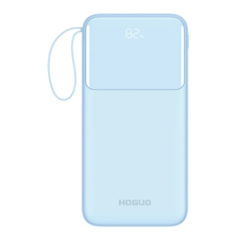 HOGUO - Powerbank 22.5 W Display LED Carga Rapida 20000mAh ccables - Azul