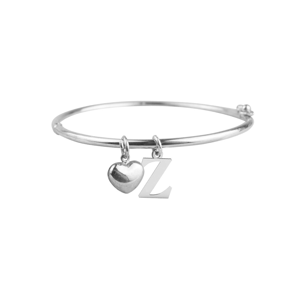 CLEO JOYAS & ACCESORIOS - Puñera Inicial Z Corazón Plata