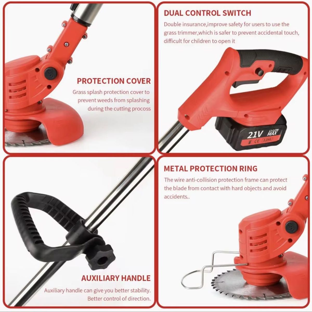 GENERICO - Cortacésped Eléctrico Portatil Jardineria Grass Pasto Domestico