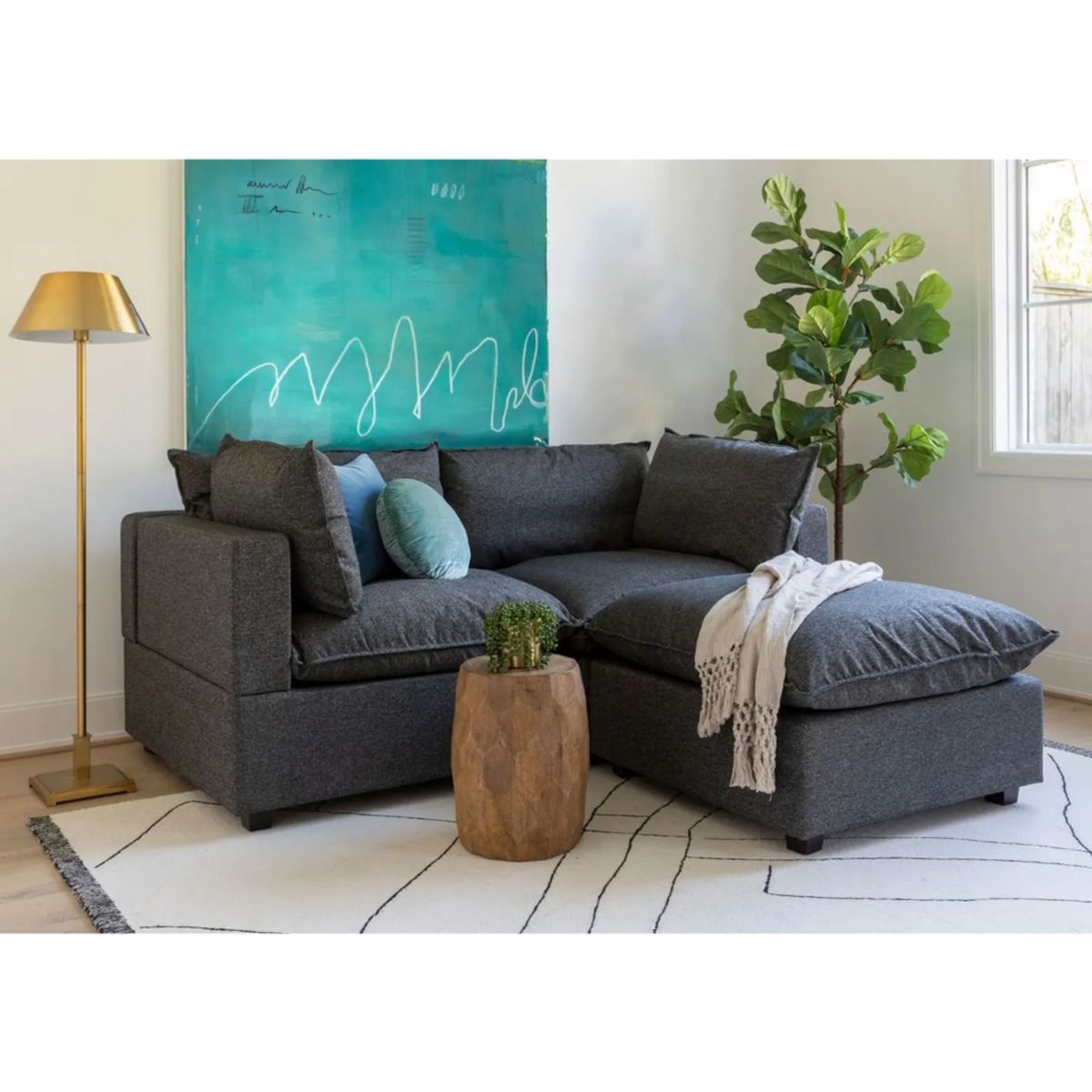 GENERICO - Sofá 2 Cuerpos Rennes + Banqueta de Regalo