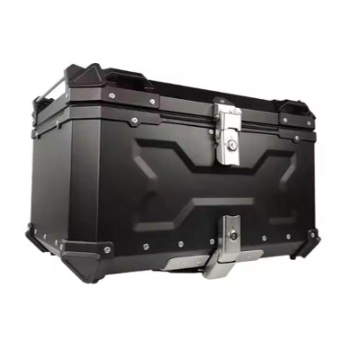 GENERICO - CAJUELA DE ALUMINIO PARA MOTO 55L - X NEGRO