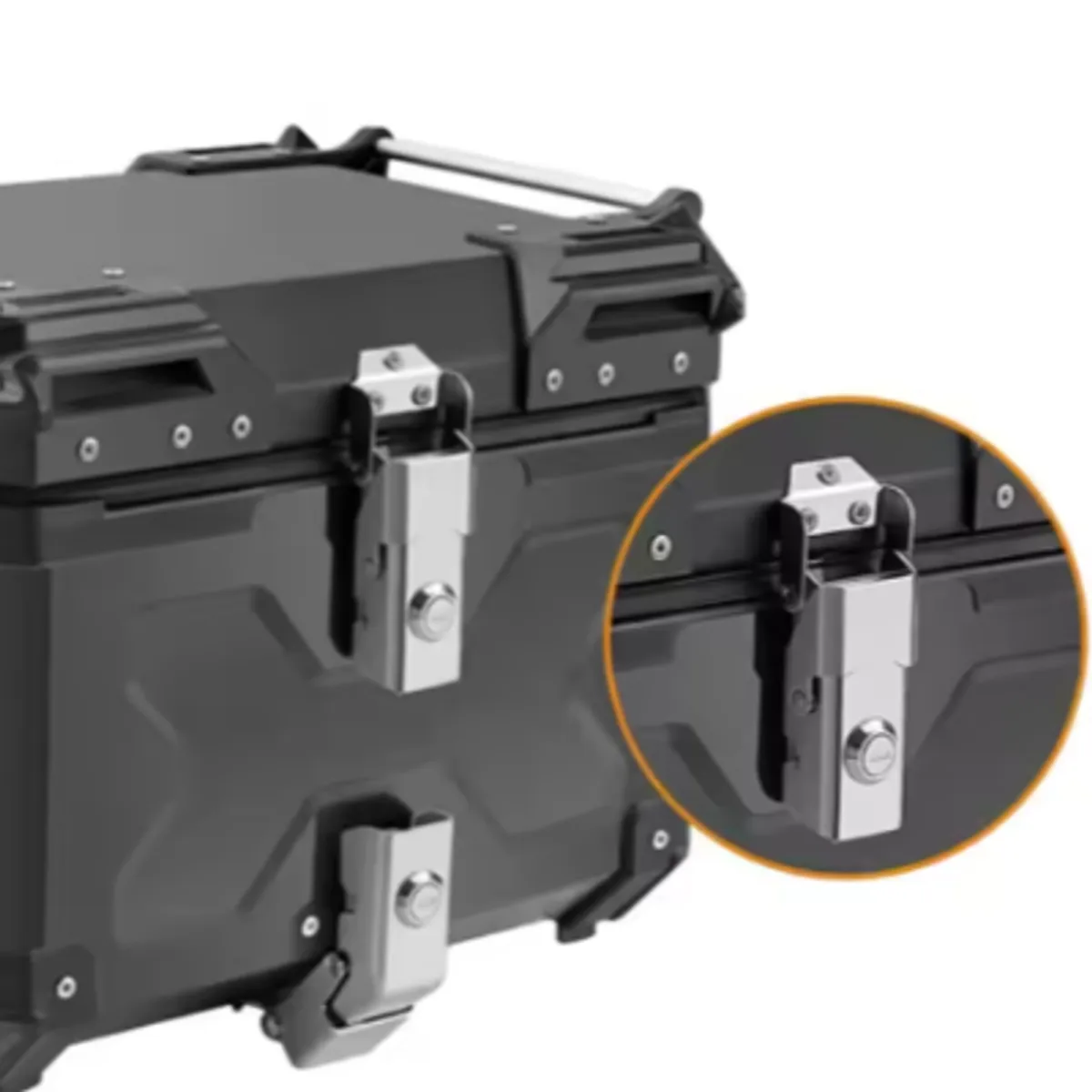GENERICO - CAJUELA DE ALUMINIO PARA MOTO 55L - X NEGRO