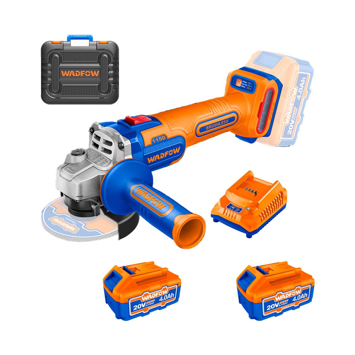 GENERICO - Amoladora Angular Inalámbrica 950w + 2 Bats 4.0 Ah + Maletín