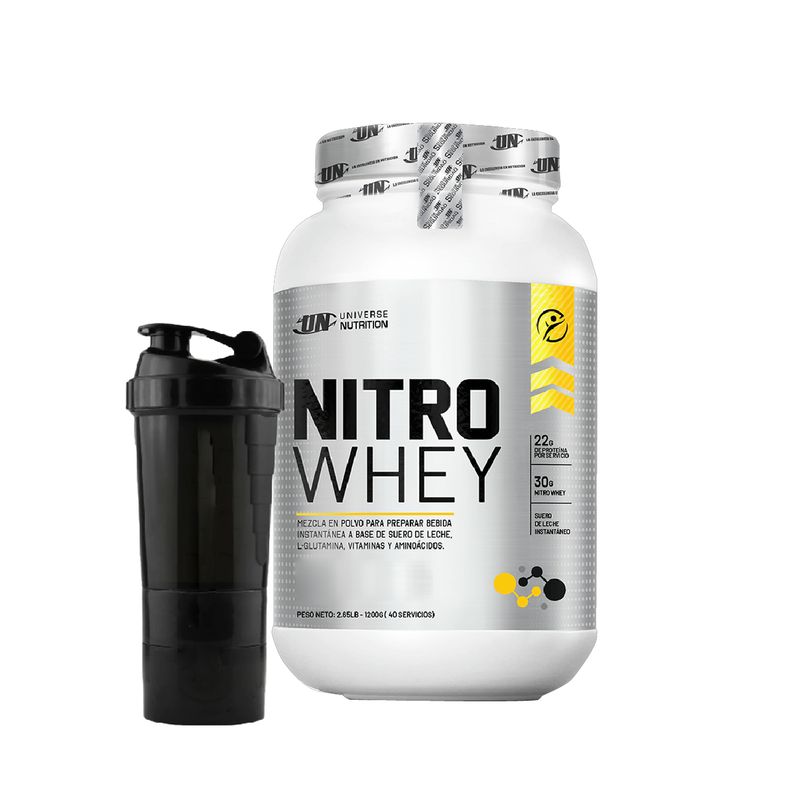UNIVERSE NUTRITION - PACK Nitro Whey 1KG Cookies 37SERV + Shaker