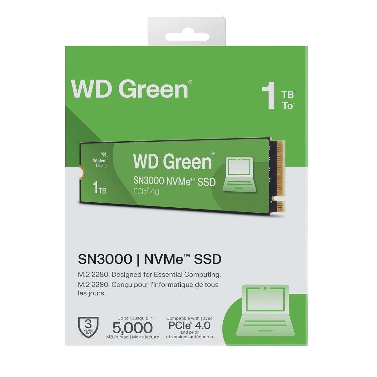 WESTERN DIGITAL - Disco SSD Western Digital Green SN3000 1TB M2 2280 PCIe 4.0 NVMe