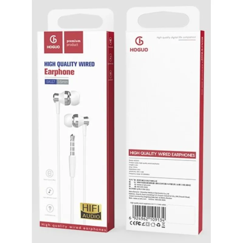 HOGUO - Hoguo - Audífonos alámbricos 35mm 1.2 m HIFI