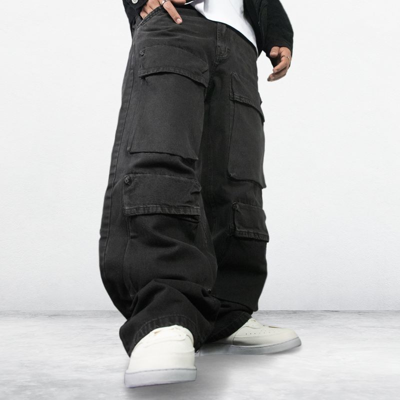 HOLGU - Baggy Jeans Hombre Cargo 100% Algodon European style