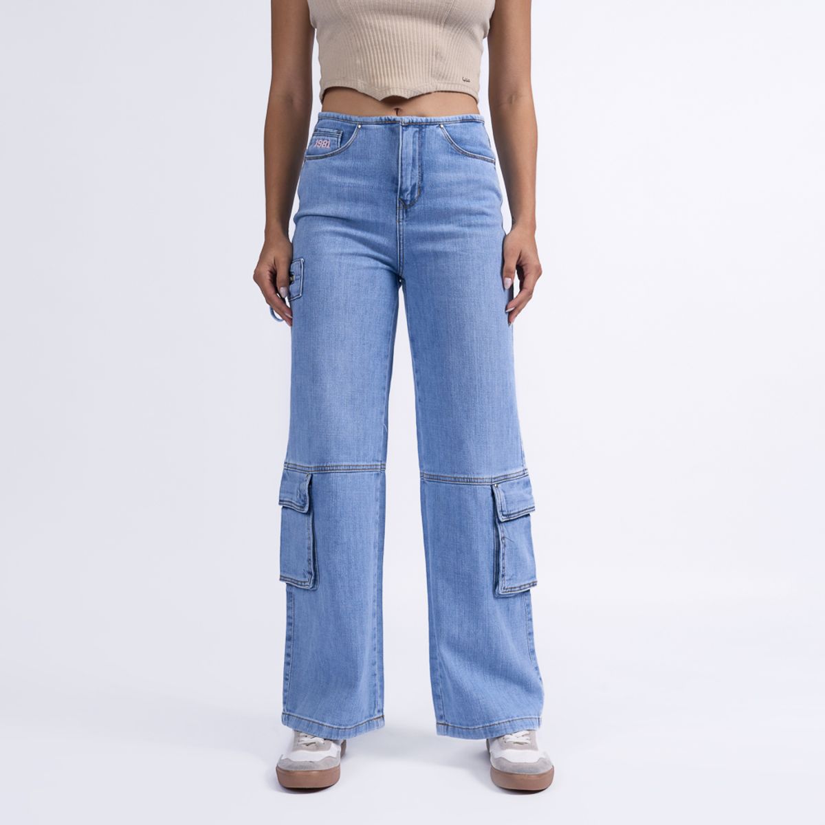 MACHINE - JEAN CARGO MACHINE MUJER PALAZO - PANELA P DENIM