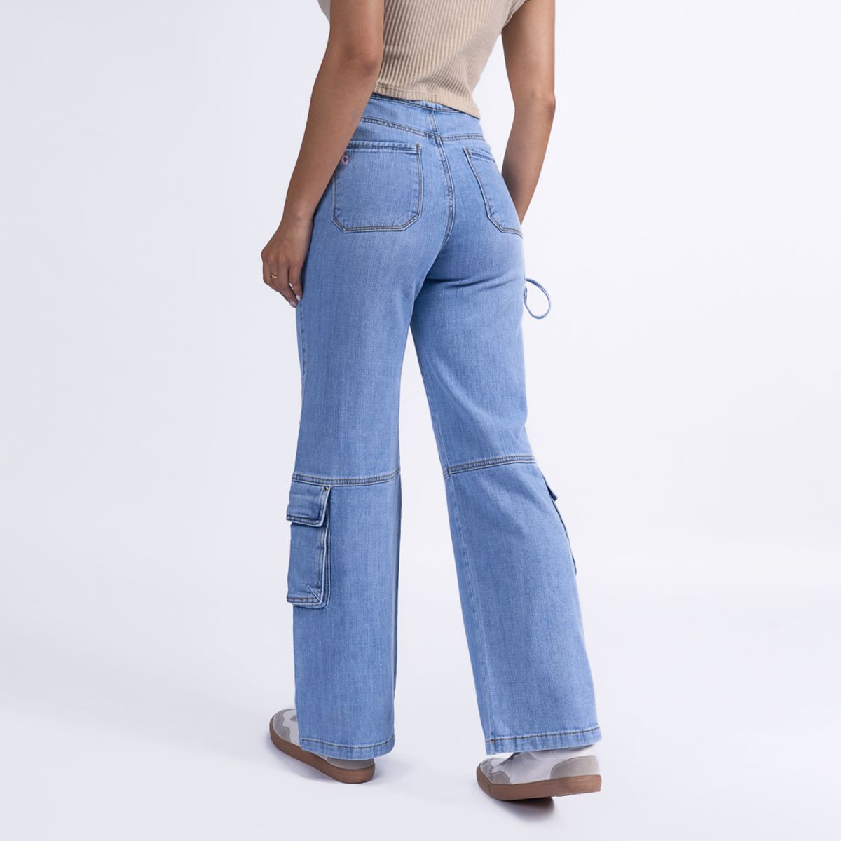 MACHINE - JEAN CARGO MACHINE MUJER PALAZO - PANELA P DENIM