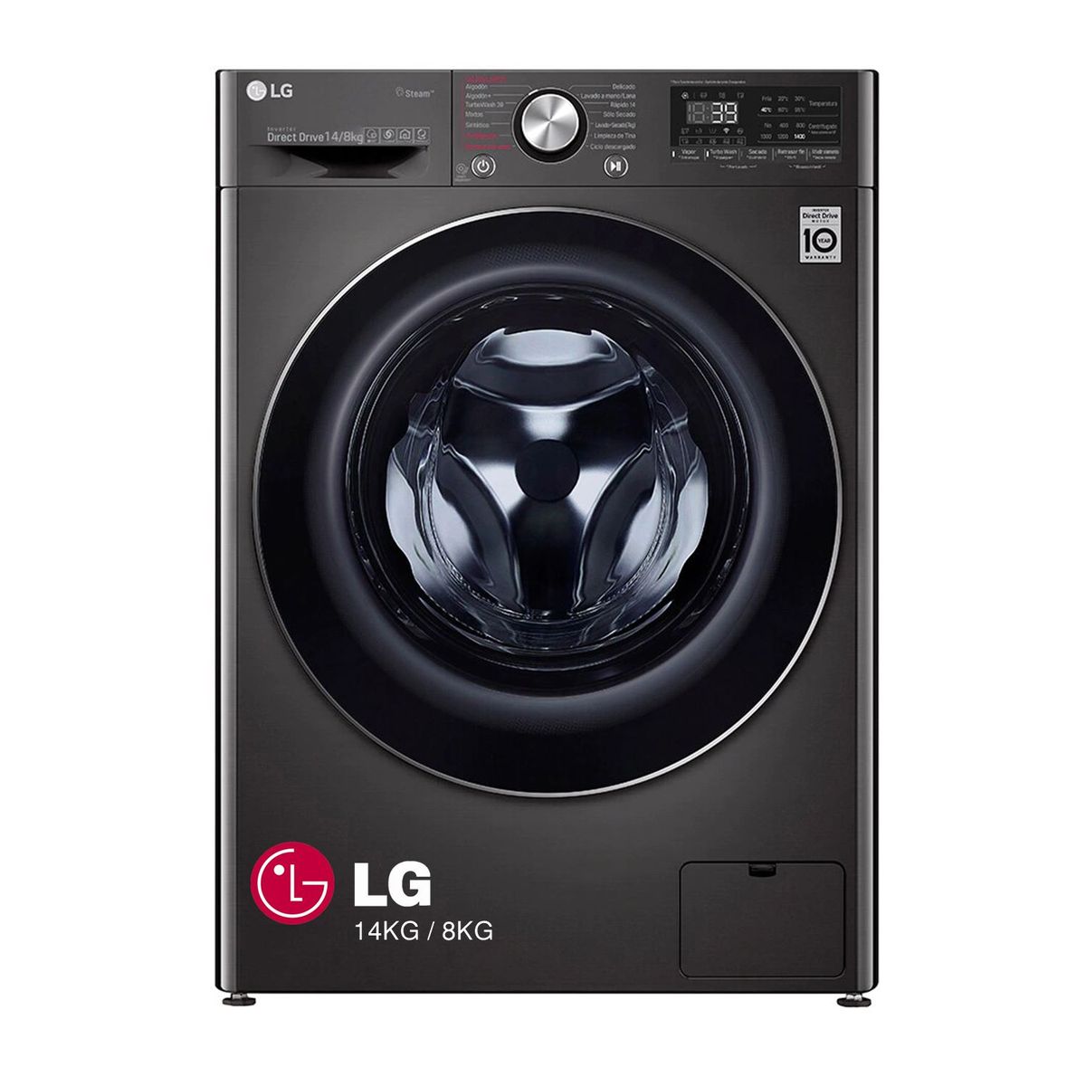 Lavaseca LG de Carga Frontal 14 Kg de Lavado y 08 Kg de Secado WD14BVC2S6C Negro acero, marca LG - Foto Principal