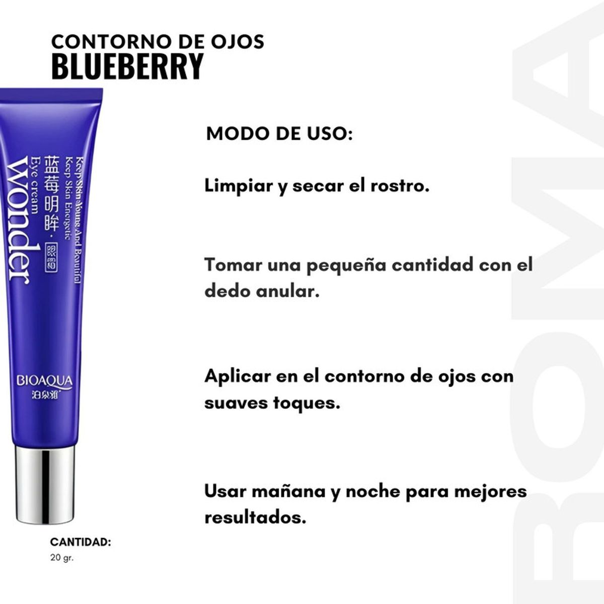 BIOAQUA - CONTORNO DE OJOS BLUEBERRY 20G BIOAQUA