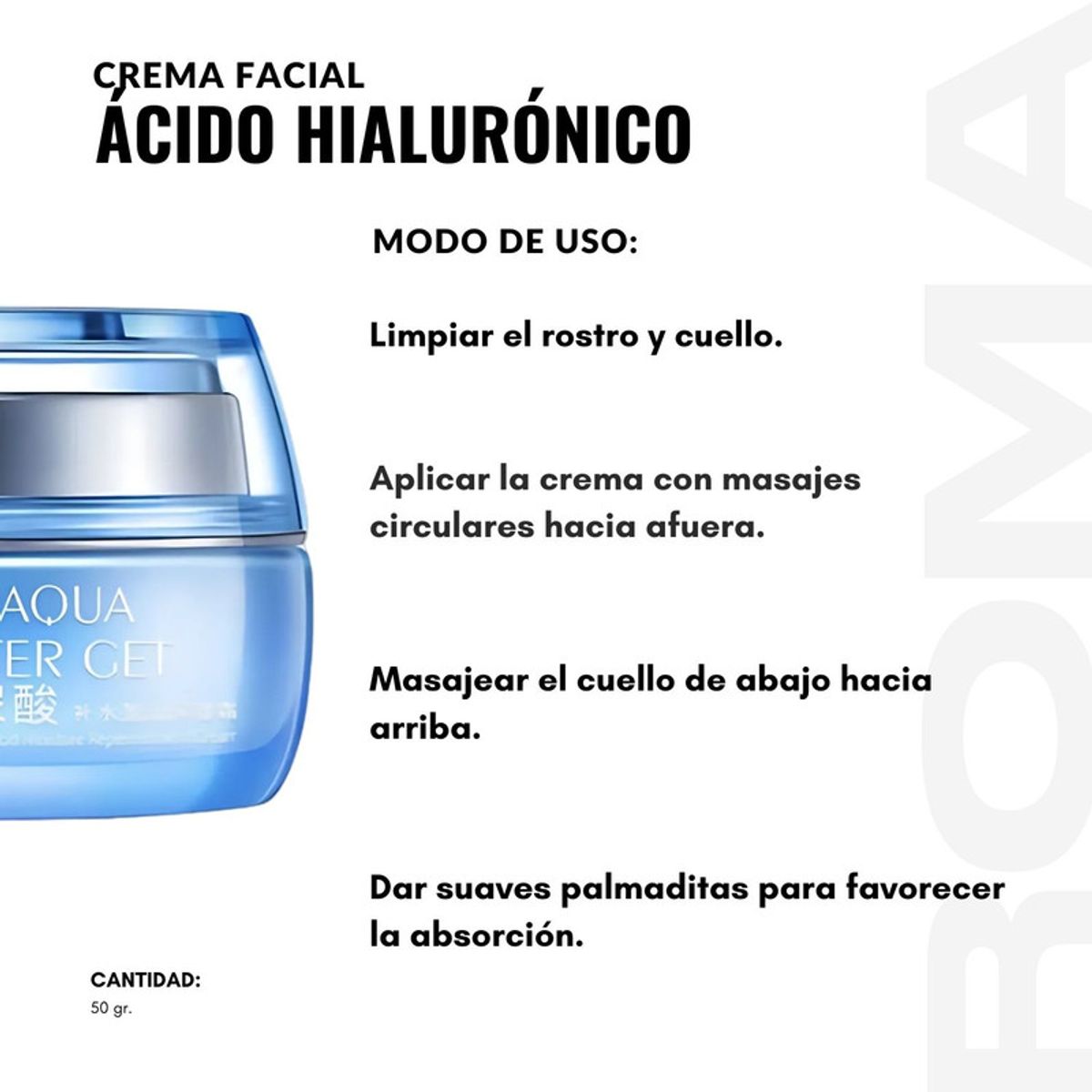 BIOAQUA - PACK 3 CREMA FACIAL ÁCIDO HIALURÓNICO 50G BIOAQUA