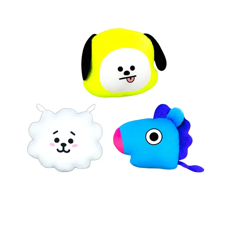 GENERICO - Pack 3 Almohada Cojín Bts Bt21 Chimmy RJ Mang