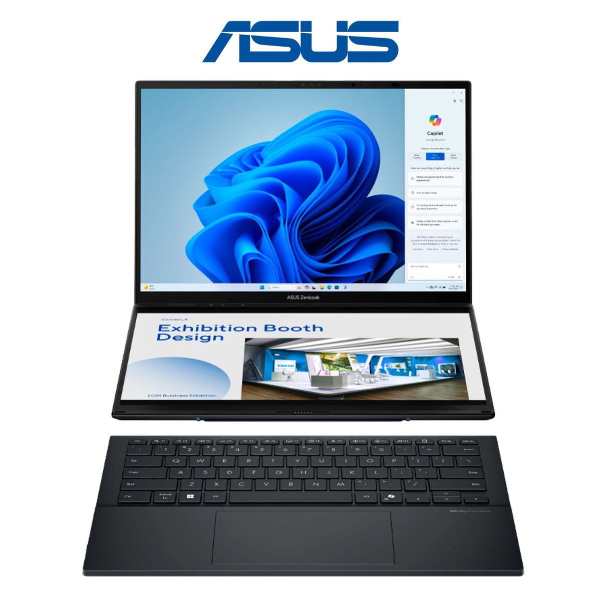 ASUS - Laptop Asus Intel Core Ultra 9 (UX8406CA-PZ073W 2en1) RAM 32GB SSD 1TB 14" 3K OLED Táctil Windows 11