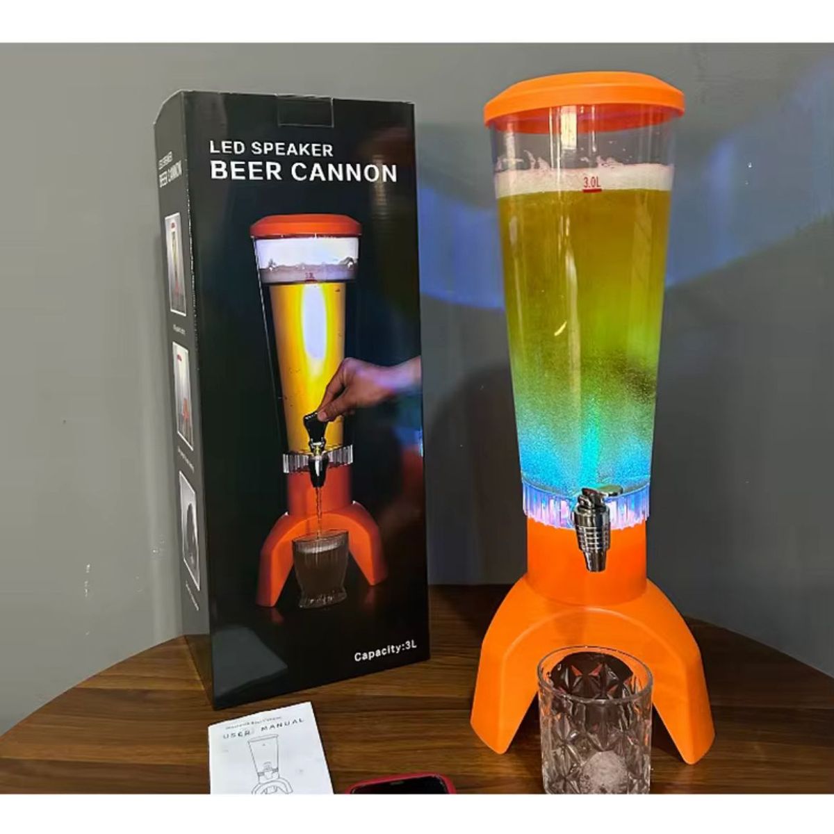 GENERICO - Dispensador de Bebidas Led Altavoz Bluetooth