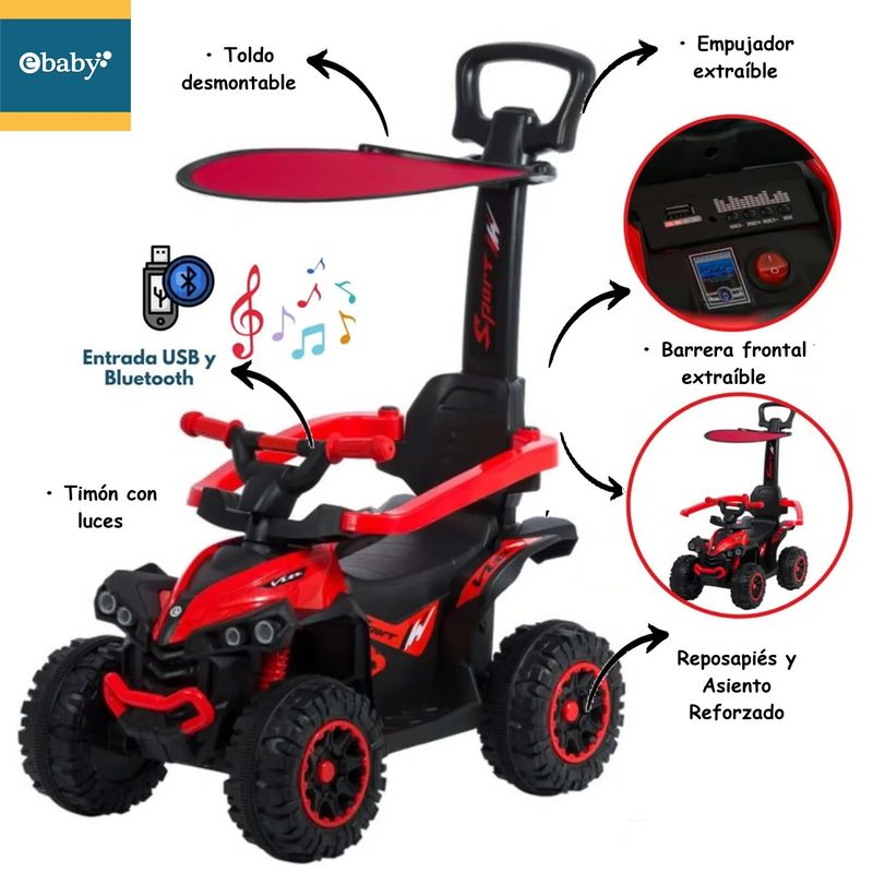 EBABY - Buggy Corre Pasillos 357-1 con USB Bluetooth y Sonido RJ