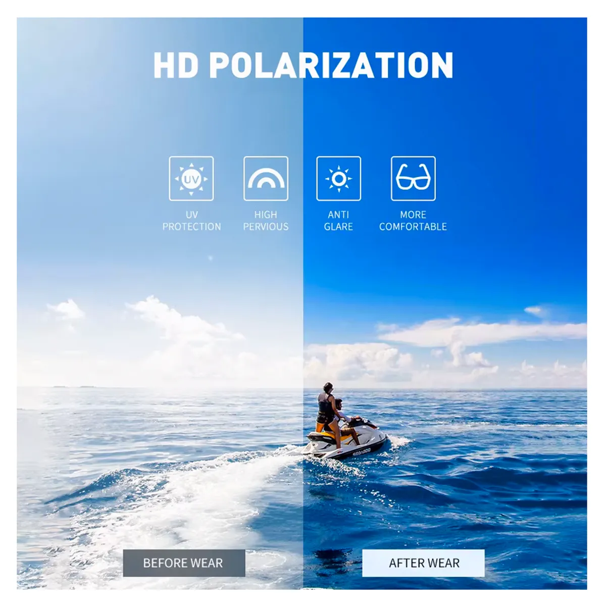 GENERICO - Lentes de sol Polarizados Unisex uv400 Verano negro marron