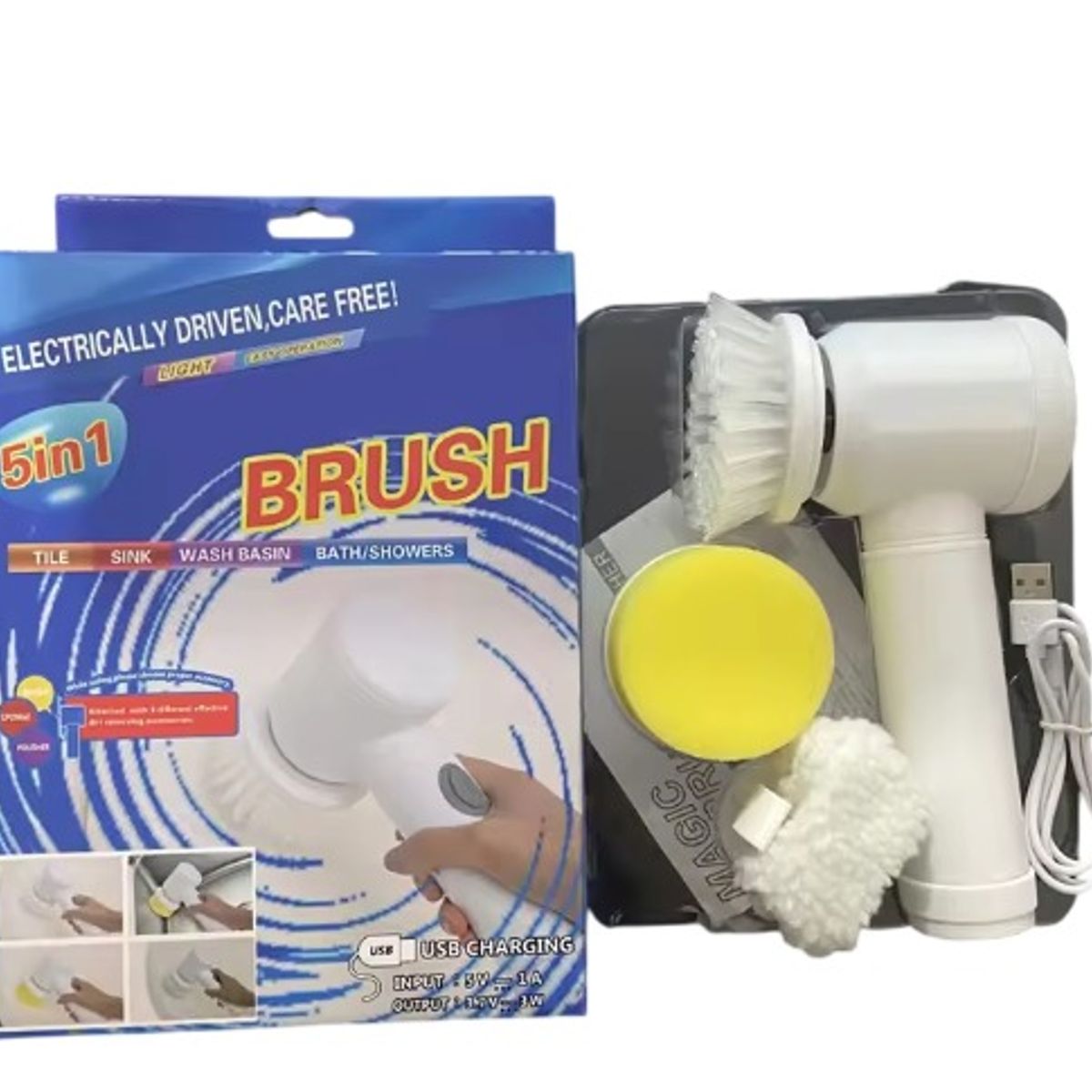 GENERICO - Cepillo Eléctrico de Limpieza 5 en 1 Multifuncional