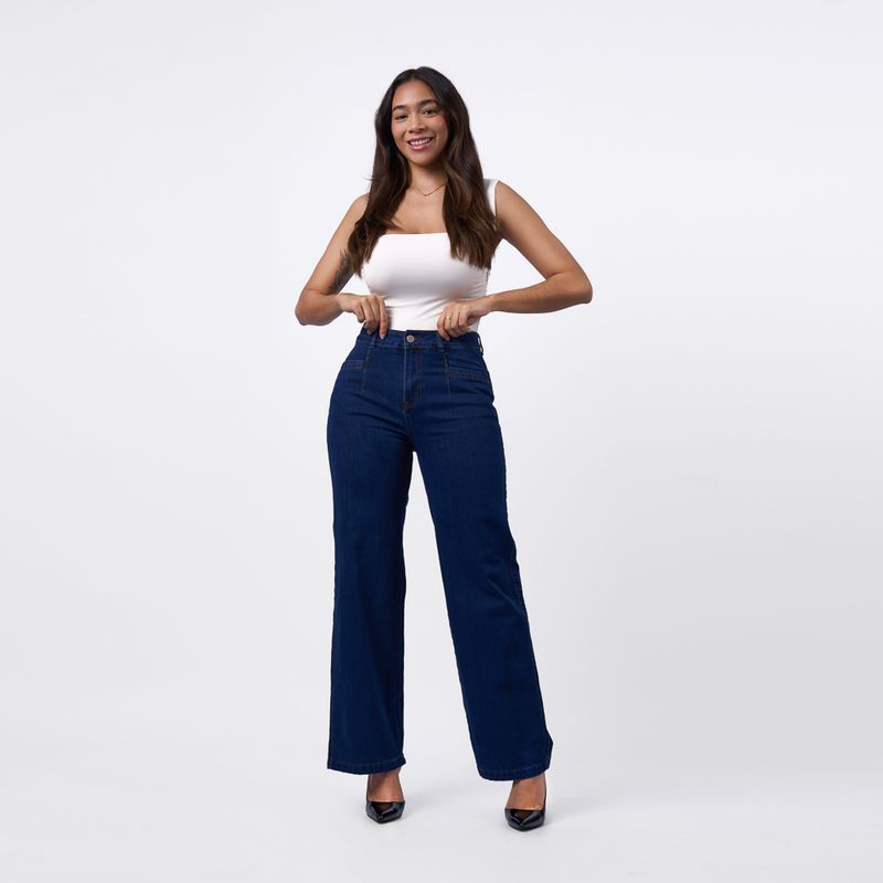 BRONCO - JEAN BRONCO MUJER WIDE LEG - BERYL DENIM CONFORT