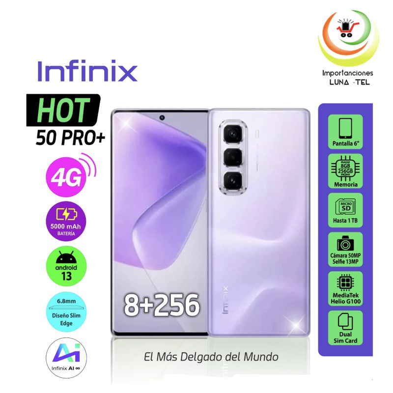INFINIX - CELULAR INFINIX HOT 50 PRO PLUS 8RAM Y 256GB LILA