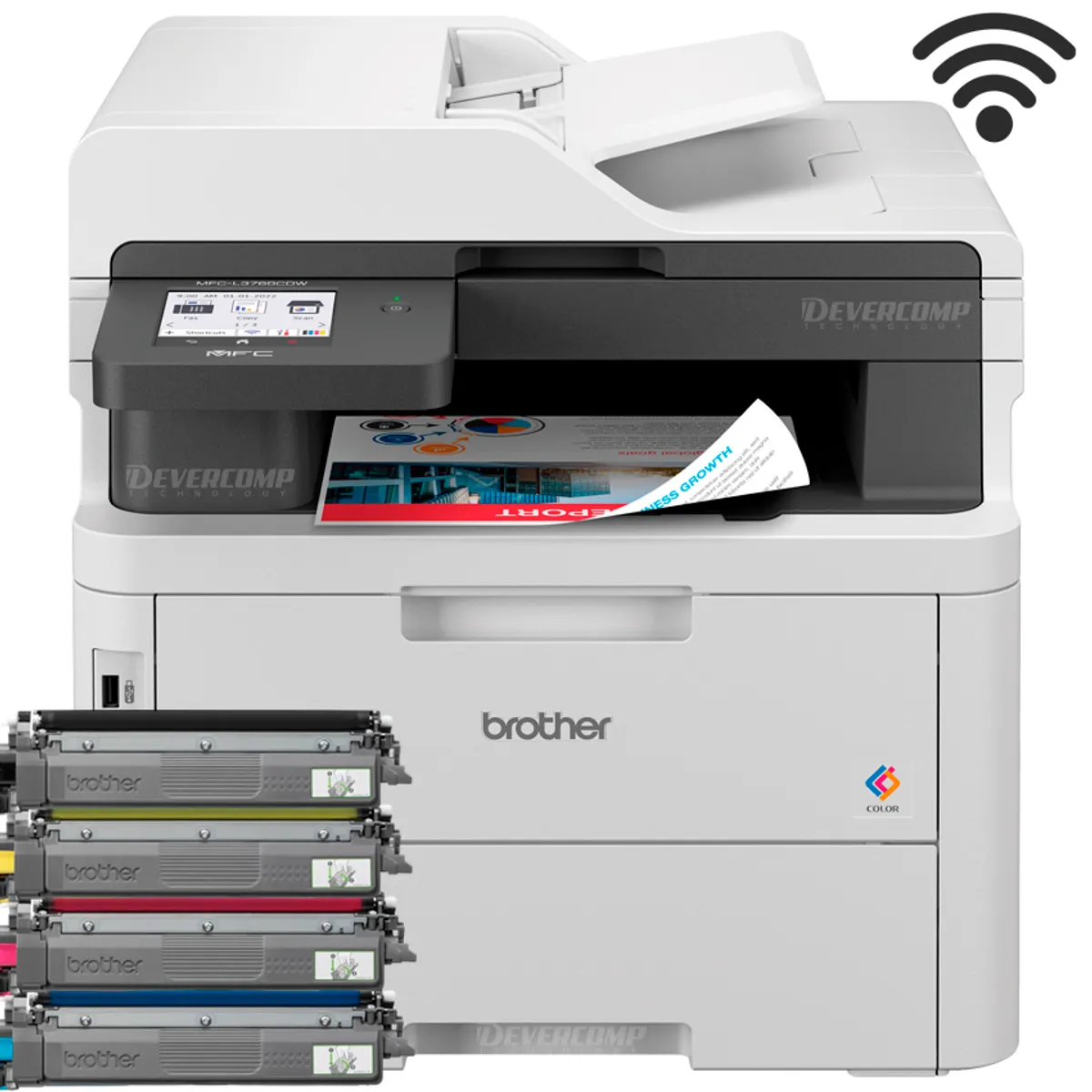 BROTHER - Impresora Brother MFC-L3760CDW Multifuncional Laser Color Wifi