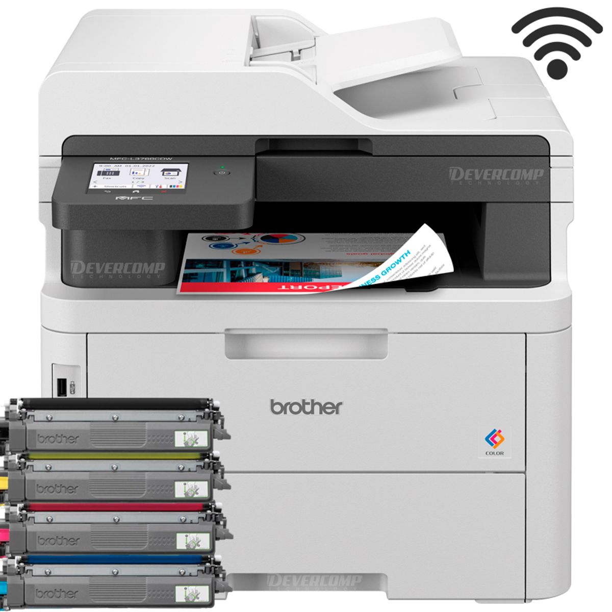 BROTHER - Impresora Brother MFC-L3760CDW Multifuncional Laser Color Wifi