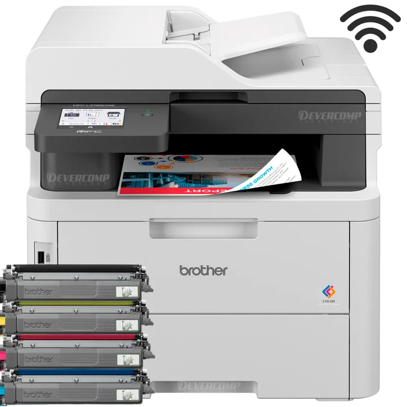 BROTHER - Impresora Brother MFC-L3760CDW Multifuncional Laser Color Wifi