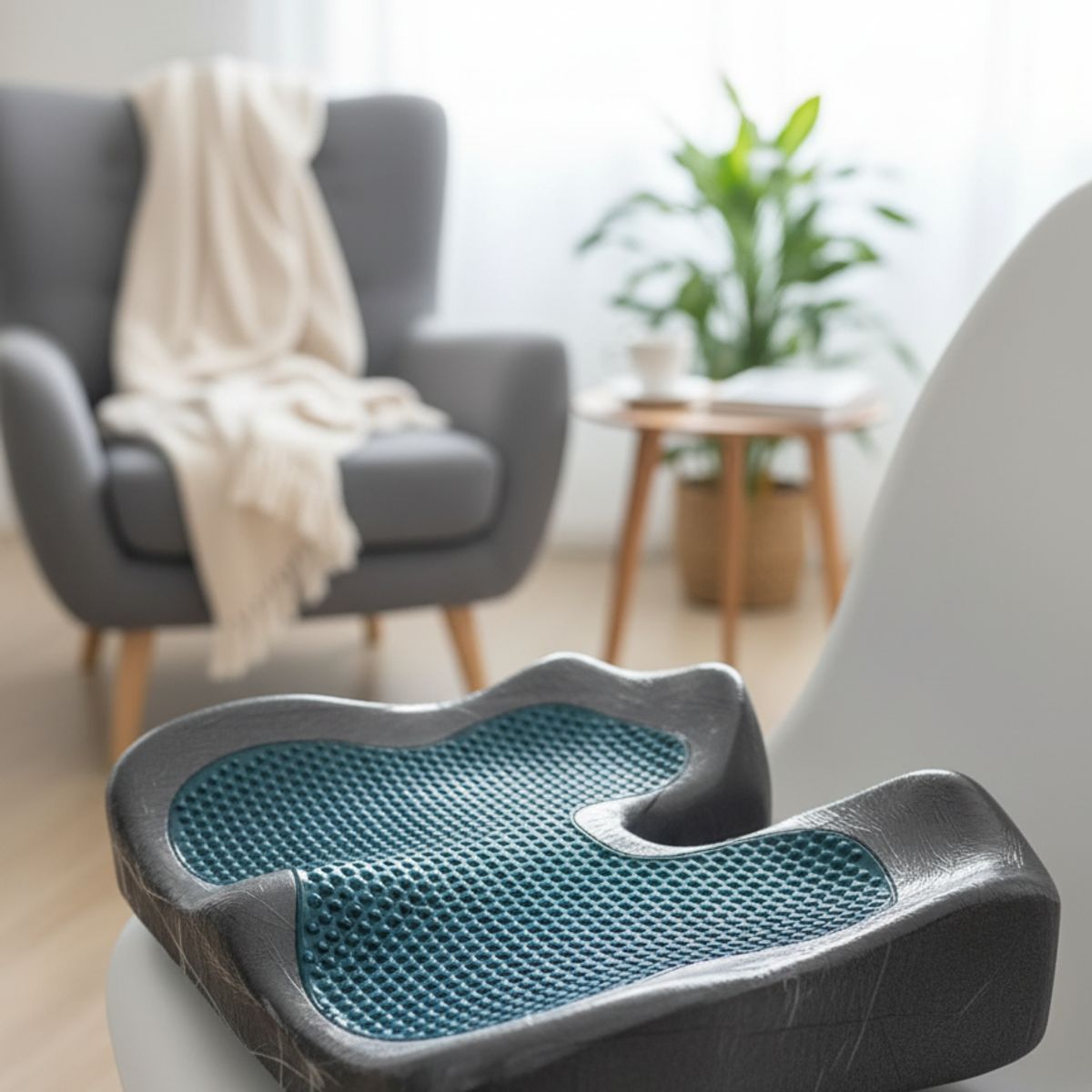 BENICE - COJIN DE ASIENTO CARBONO ACTIVADO VISCOELASTICO CON GEL FRIO Y MALLA